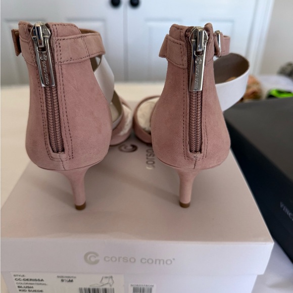 NIB Corso Como Derissa Ankle Strap Pump
In Pink Blush Kid Suede Sz 8.5 - Picture 4 of 7